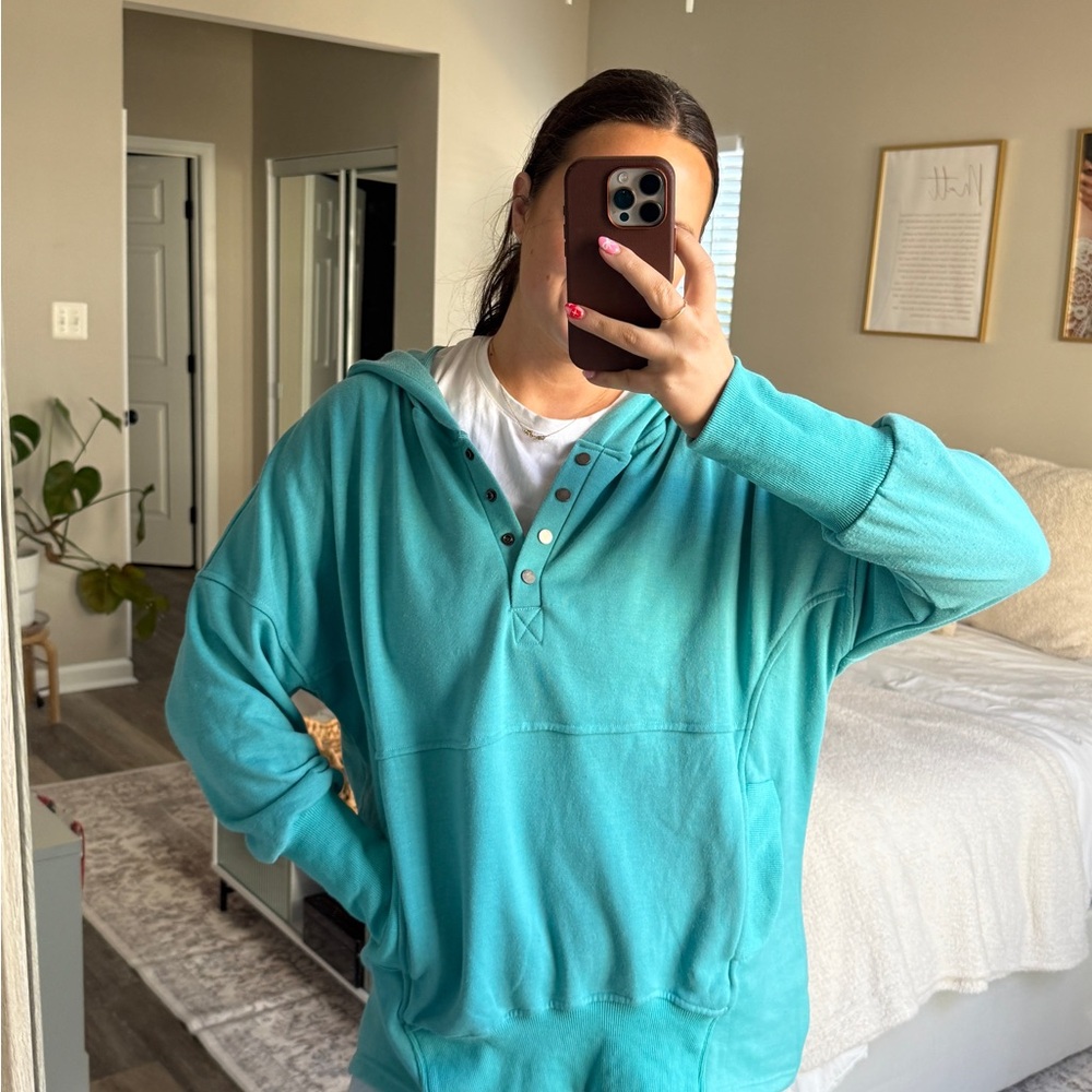 Women’s Long Teal Hoodie